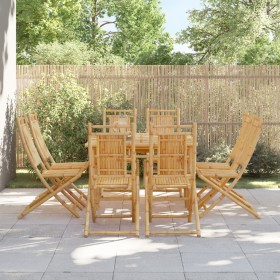 Folding garden chairs 8 units bamboo 46x66x99 cm by vidaXL, Garden chairs - Ref: Foro24-3278513, Price: 629,99 €, Discount: %