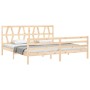 Double bed frame with solid wood headboard by vidaXL, Beds and slatted bases - Ref: Foro24-3194391, Price: 143,76 €, Discount: %