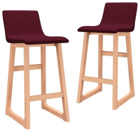 Kitchen stools 2 units fabric in burgundy red by vidaXL, Kitchen stools - Ref: Foro24-289405, Price: 108,96 €, Discount: %