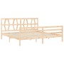 Double bed frame with solid wood headboard by vidaXL, Beds and slatted bases - Ref: Foro24-3194391, Price: 143,76 €, Discount: %