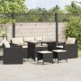 Set de sofás de jardín 6 piezas y cojines ratán sintético negro de vidaXL, Conjuntos de jardín - Ref: Foro24-3213548, Precio:...