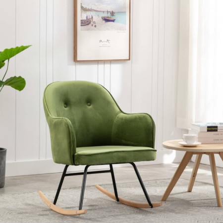 Light Green Velvet Rocking Chair by vidaXL, Rocking chairs - Ref: Foro24-289521, Price: 127,46 €, Discount: %