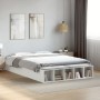 White engineered wood bed frame 150x200 cm by vidaXL, Beds and slatted bases - Ref: Foro24-3280559, Price: 151,98 €, Discount: %