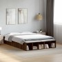 Oak brown engineered wood bed frame 140x190 cm by vidaXL, Beds and slatted bases - Ref: Foro24-3280586, Price: 148,68 €, Disc...