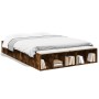 Estructura de cama madera de ingeniería roble ahumado 140x190cm de vidaXL, Camas y somieres - Ref: Foro24-3280584, Precio: 14...