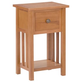 Mesa revistero con cajón madera maciza de roble 35x27x55 cm de vidaXL, Mesas auxiliares - Ref: Foro24-289182, Precio: 87,11 €...