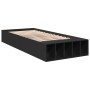 Black engineered wood bed frame 100x200 cm by vidaXL, Beds and slatted bases - Ref: Foro24-3280602, Price: 120,99 €, Discount: %