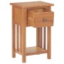 Mesa revistero con cajón madera maciza de roble 35x27x55 cm de vidaXL, Mesas auxiliares - Ref: Foro24-289182, Precio: 87,06 €...