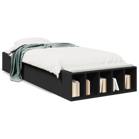 Estructura de cama madera de ingeniería negra 90x200 cm de vidaXL, Camas y somieres - Ref: Foro24-3280609, Precio: 116,99 €, ...