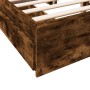 Smoked oak engineered wood bed with drawers 140x200 cm by vidaXL, Beds and slatted bases - Ref: Foro24-3280661, Price: 184,33...