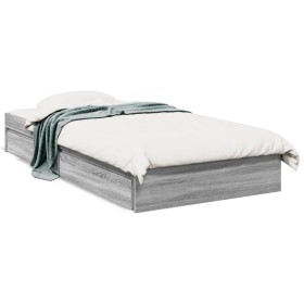 Cama con cajones madera de ingeniería gris Sonoma 90x190 cm de vidaXL, Camas y somieres - Ref: Foro24-3280711, Precio: 145,99...