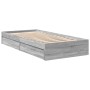 Cama con cajones madera de ingeniería gris Sonoma 90x190 cm de vidaXL, Camas y somieres - Ref: Foro24-3280711, Precio: 145,67...