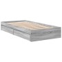 Cama con cajones madera de ingeniería gris Sonoma 90x190 cm de vidaXL, Camas y somieres - Ref: Foro24-3280711, Precio: 145,67...