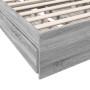 Sonoma gray engineered wood bed with drawers 90x190 cm by vidaXL, Beds and slatted bases - Ref: Foro24-3280711, Price: 145,85...