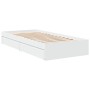 White engineered wood bed with drawers 75x190 cm by vidaXL, Beds and slatted bases - Ref: Foro24-3280713, Price: 134,06 €, Di...