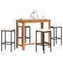 Garden table and 5-piece set of acacia wood and black PE rattan stools by vidaXL, Garden sets - Ref: Foro24-3295283, Price: 2...