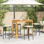 Garden table and 5-piece set of acacia wood and black PE rattan stools by vidaXL, Garden sets - Ref: Foro24-3295283, Price: 2...