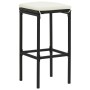 Garden table and 5-piece set of acacia wood and black PE rattan stools by vidaXL, Garden sets - Ref: Foro24-3295283, Price: 2...