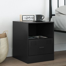 Black steel bedside table 34.5x39x44 cm by vidaXL, Nightstands - Ref: Foro24-841751, Price: 61,13 €, Discount: %