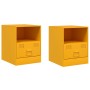 Bedside tables 2 units mustard yellow steel 34.5x39x44 cm by vidaXL, Nightstands - Ref: Foro24-841758, Price: 107,35 €, Disco...