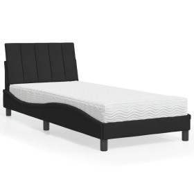 Cama con colchón terciopelo negro 90x190 cm de vidaXL, Camas y somieres - Ref: Foro24-3208570, Precio: 254,99 €, Descuento: %