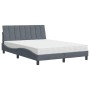 Bett mit dunkelgrauer Samtmatratze 140x190 cm von vidaXL, Betten und Lattenroste - Ref: Foro24-3208593, Preis: 381,99 €, Raba...