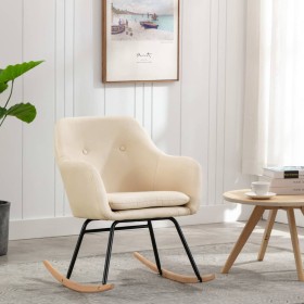 Cream Fabric Rocking Chair by vidaXL, Rocking chairs - Ref: Foro24-289529, Price: 130,53 €, Discount: %