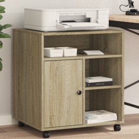 Printer stand with Sonoma oak wheels 60x50x67 cm by vidaXL, Printer supports - Ref: Foro24-840627, Price: 94,95 €, Discount: %