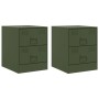 Bedside tables 2 units green steel 34.5x39x44 cm by vidaXL, Nightstands - Ref: Foro24-841628, Price: 121,99 €, Discount: %