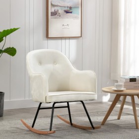 Cream White Velvet Rocking Chair by vidaXL, Rocking chairs - Ref: Foro24-289901, Price: 122,99 €, Discount: %