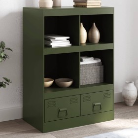 Aparador de acero verde oliva 67x39x95 cm de vidaXL, Aparadores - Ref: Foro24-841803, Precio: 142,28 €, Descuento: %