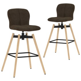 Swivel kitchen stools 2 units brown fabric by vidaXL, dining chairs - Ref: Foro24-289475, Price: 116,99 €, Discount: %