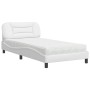 Cama con colchón cuero sintético blanco 100x200 cm de vidaXL, Camas y somieres - Ref: Foro24-3208704, Precio: 293,46 €, Descu...