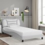 Cama con colchón cuero sintético blanco 100x200 cm de vidaXL, Camas y somieres - Ref: Foro24-3208704, Precio: 293,46 €, Descu...