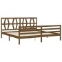 Honey brown solid wood bed frame with headboard by vidaXL, Beds and slatted bases - Ref: Foro24-3194394, Price: 176,01 €, Dis...