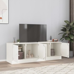 TV furniture 2 units white steel 67x39x44 cm by vidaXL, TV Furniture - Ref: Foro24-841642, Price: 143,23 €, Discount: %