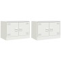 Muebles para TV 2 unidades acero blanco 67x39x44 cm de vidaXL, Muebles TV - Ref: Foro24-841642, Precio: 143,23 €, Descuento: %