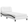 Cama con colchón cuero sintético blanco y negro 90x190 cm de vidaXL, Camas y somieres - Ref: Foro24-3208695, Precio: 279,39 €...