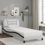 Bed with black and white synthetic leather mattress 90x190 cm by vidaXL, Beds and slatted bases - Ref: Foro24-3208695, Price:...