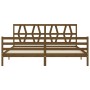 Honey brown solid wood bed frame with headboard by vidaXL, Beds and slatted bases - Ref: Foro24-3194394, Price: 176,01 €, Dis...