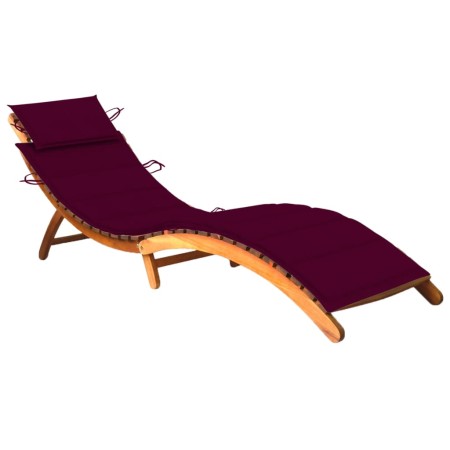 Garden lounger with solid acacia wood cushion by vidaXL, Loungers - Ref: Foro24-3061581, Price: 171,99 €, Discount: %