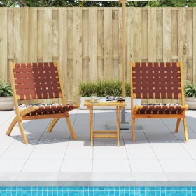 Folding garden chairs 2 units acacia wood and red fabric by vidaXL, Garden chairs - Ref: Foro24-366511, Price: 97,10 €, Disco...