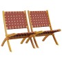 Folding garden chairs 2 units acacia wood and red fabric by vidaXL, Garden chairs - Ref: Foro24-366511, Price: 96,99 €, Disco...