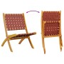 Folding garden chairs 2 units acacia wood and red fabric by vidaXL, Garden chairs - Ref: Foro24-366511, Price: 96,99 €, Disco...