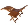 Tumbona de jardín con mesa y cojín madera maciza de acacia de vidaXL, Tumbonas - Ref: Foro24-3061590, Precio: 190,14 €, Descu...