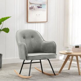 Gray Velvet Rocking Chair by vidaXL, Rocking chairs - Ref: Foro24-289519, Price: 113,99 €, Discount: %