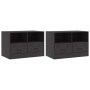 TV furniture 2 units black steel 67x39x44 cm by vidaXL, TV Furniture - Ref: Foro24-841740, Price: 161,64 €, Discount: %