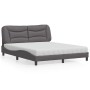 Cama con colchón cuero sintético gris 160x200 cm de vidaXL, Camas y somieres - Ref: Foro24-3208734, Precio: 510,78 €, Descuen...