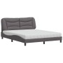 Cama con colchón cuero sintético gris 160x200 cm de vidaXL, Camas y somieres - Ref: Foro24-3208734, Precio: 510,78 €, Descuen...