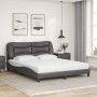 Bed with gray synthetic leather mattress 160x200 cm by vidaXL, Beds and slatted bases - Ref: Foro24-3208734, Price: 464,16 €,...